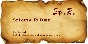 Szlotta Rufusz névjegykártya